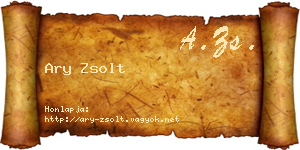 Ary Zsolt névjegykártya
